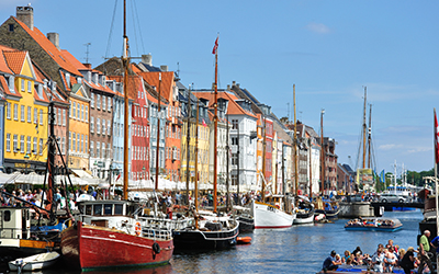 Nice sunny weather and fantastic atmosphere in Nyhavn Denmark