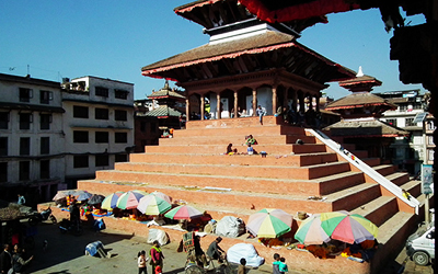 Front of Basantapur in Kathmandu, Nepal