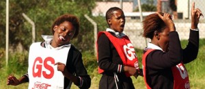 Girls at sports camp in South Africa