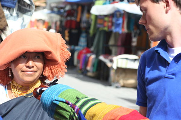 bargaining at the market in Otavalo