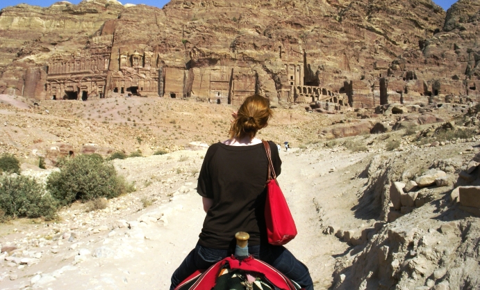 Riding a Camel in Jordan