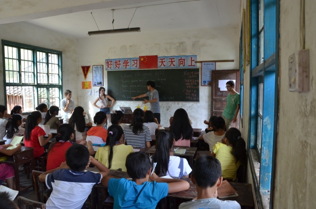 Volunteers teaching English in China