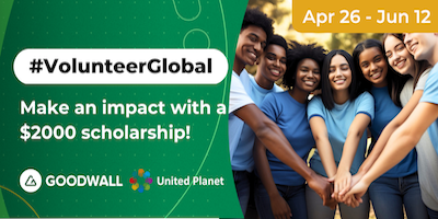 #VolunteerGlobal, make an impact with a $2000 scholarship!