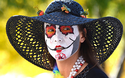 Woman with face paint in Mexico